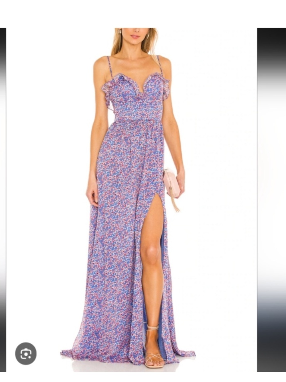 Sau Lee Dress Womens Sz 8 US Vestido Largo Florence Floral Silk Feminine Revolve